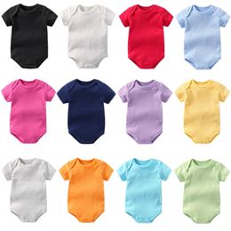 Kleurrijke pasgeboren kleding baby meisje bodysuit 100% katoen unisex zuigeling diepte-shirts lege jongens uit één stuk kleding jumpsuits 210413