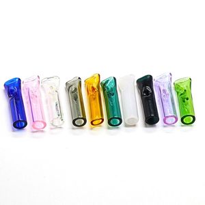 Coloré Nice Mini Handpipe Pyrex Verre Fumer Embouchure Bouche Conseils Preroll Tabac Cigarette Un Hitter Filtre Portable Bong Titulaire DHL