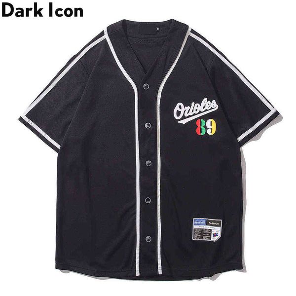 Camiseta de béisbol con números coloridos para hombre, ropa de calle con bloques de Color, camisetas para hombre, camisetas blancas y negras 210603