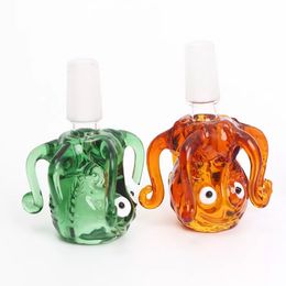 Bol en verre de poulpe coloré 14mm mâle pour narguilé entonnoir épais eau bong bols tuyau tabac herbes brûleurs à mazout fumer tuyaux bongs