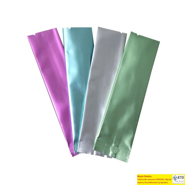 Sacs d'emballage thermoscellables à ouverture colorée pour le stockage d'épices en poudre de café Sac de paquet de papier d'aluminium plat forme longue