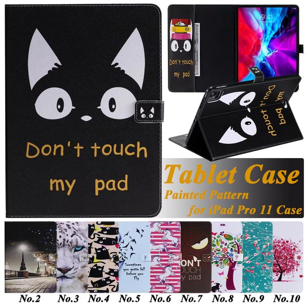 Étui pour tablette antichoc pour Apple iPad 10.2 Mini 6/5/4 Air 3/2/1 Pro 11/10,5/9,7 pouces Motif animal et plante en cuir PU avec béquille et emplacements pour cartes