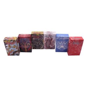 Motifs colorés Étui à cigarettes en plastique Herbe sèche Tabac Spice Miller Boîte de rangement Portable Lock Flip Stash Cases Conception innovante Porte-fumeurs Conteneur DHL