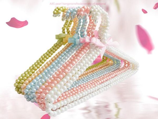 Porte-vêtements en perles colorées Teddy Dog Cintres 20cm 40 cm Bowknot Pearl Cintres pour bébé Infant /Adult Fashion Pearl Hanger