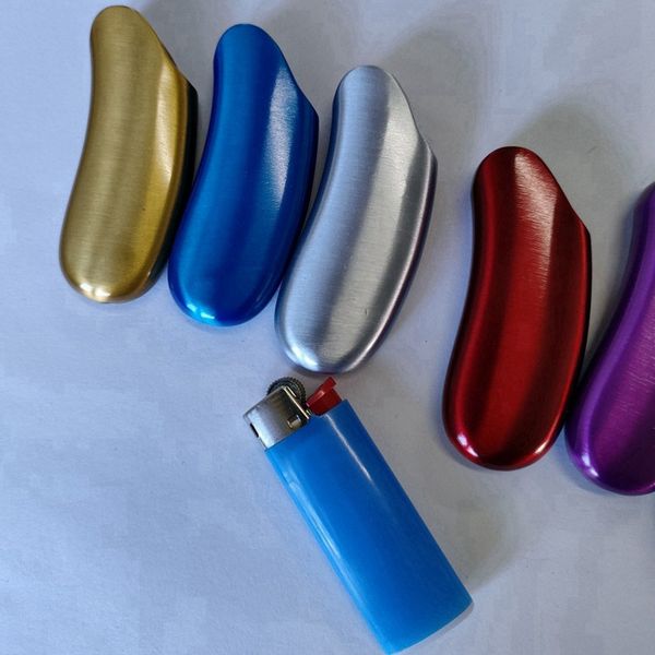 Coloré Pois Bananes Style Fumer Métal Alliage J5 Briquet Cas Boîtier Shell Protection Manches Portable Innovant DIY Peau Herbe Tabac Porte-Cigarette dhl