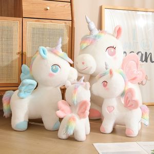 Poupée de licorne Pegasus colorée, poupée pour enfants, jouet en peluche, événement cadeau d'anniversaire, poney apaisant
