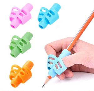 Coloré Crayon Poignées Porte-Stylo Silicone Bébé Apprentissage Outil D'écriture Dispositif De Correction Apprentissage Partenaire Étudiants Papeterie Crayon JL1563