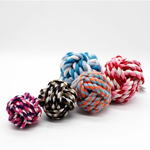 Coloré Pet Coton Chew Knot Rope Ball 5cm 7cm 8cm Pet Dog Toys Interactive Durable Ball Shaped Pet Dog Cotton Braided Toy 5351 Q2