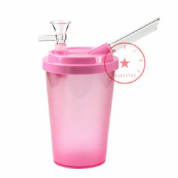 Colorful Plastic Bong Pipes Kit Coffee tasses de voiture Bubbler Cookah Water Typpe Huile GRAPHES FILTRE PORTEUR BOL PORTABLE PORTABLE COLLE COLLE HERB TOBAC DU TOBAC