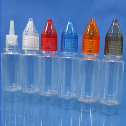 Kleurrijke plastic druppelflessen met kristallen deksel 10 ml PET-plastic naaldfles voor E-sapvloeistof Ftrkl