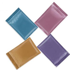Sac à glissière en plastique coloré Sac à glissière en aluminium Feuille d'aluminium Paquet de collage réutilisable Sacs de rangement à l'odeur