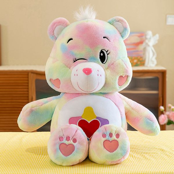 Ours en peluche coloré, oreiller en peluche doux pour enfants et adultes