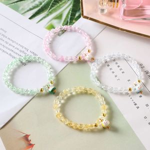 Bracelet perlé en cristal coloré, coeur de fille douce et fraîche, chat chanceux, pièce bracelet féminin à cercle unique