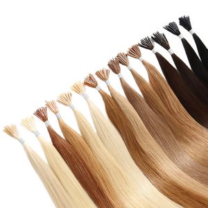 Kleurrijke prebonded stick i tip human hair extensions 18 20 22 inch 1g strengen 400st lot prebonded haar gratis dhl