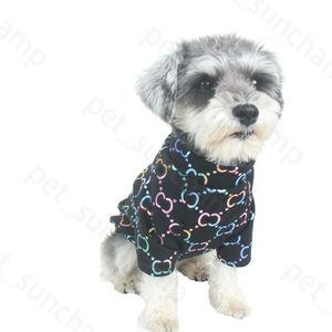 Chemise de chien imprimée colorée, mode de luxe, chaud, hauts de styliste, Schnauzer, seau français