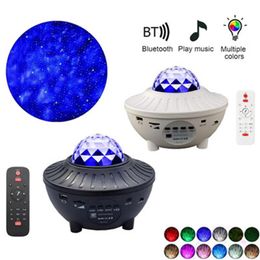 Proyector colorido cielo estrellado noche Blueteeth USB Control de voz reproductor de música luz nocturna para niños lámpara de proyector de galaxia romántica