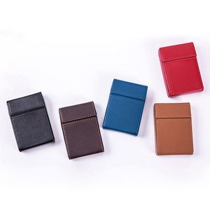 Étuis à cigarettes en cuir PU coloré Boîte de rangement de poche innovante portable Logement exclusif Ouverture Flip Cover Étanche à l'humidité Stash Case