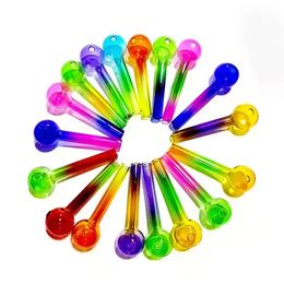 Colorful Pyrex Glass Burner Pipe Mini cuillère à main TUBE MAIN 4 pouces Dimen de bille de 30 mm Accessoires transparents colorés pour les tuyaux de carburant