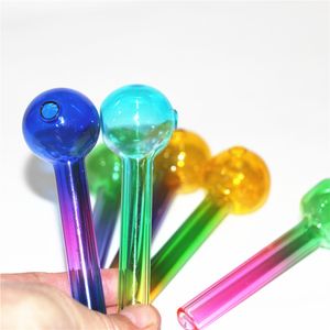 Colorido Pyrex Glass Oil Burner Pipe tobcco herb clavos Water Hand Pipes Accesorios para fumar Tubos de tubo recto Ash catcher bowl