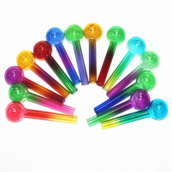 Colorido Pyrex Glass Oil Burner Pipes Mini Small Handpipe Oil Nail Pipe Accesorios para fumar Tubo