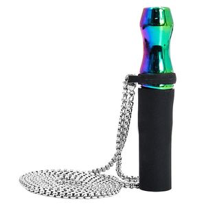 Coloré Pyrex Verre Épais Narguilé Shisha Fumer Pipe À Eau Barboteur Tuyaux Filtre Silicone Tuyau Tube Portable Collier Pendentif Porte-Cigarette Poignée Conseils