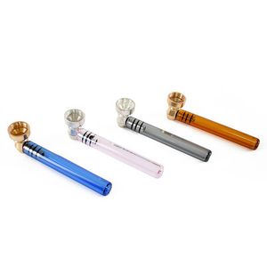 Kleurrijke pyrex dikke glazen buizen droge kruiden tabak metalen kom roken sigarettenhouder zilverscherm filter handpipes draagbare innovatieve ontwerpbuis dhl gratis