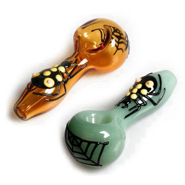 Colorido Pyrex Vidrio grueso Tela de araña Tubos Diseño innovador portátil Hierba seca Tabaco Cigarrillo Titular Fumar Tubos de mano Tubo hecho a mano