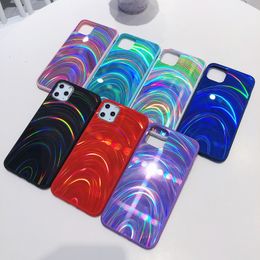 Kleurrijke regenboog 3D spiegel case case voor iphone 11 pro max xs x xr 7 8 6 6 s plus zachte TPU-hoes