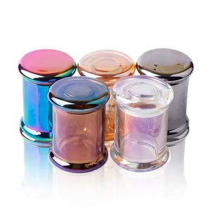 Bouteilles de conteneur de stockage de pot en verre de cigarette arc-en-ciel coloré 58x77mm pots de Dab étui de cire antiadhésif tabac hydratant réservoir transparent scellé en silicone pour DS