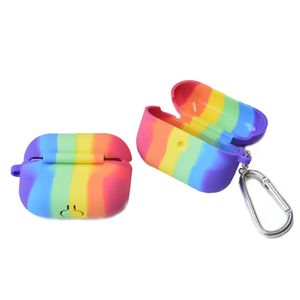 Kleurrijke regenboog siliconen hoesjes voor Airpod Pro Universal Cases Draadloze Oortelefoon Body Protection Cover voor Airpods