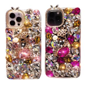 Kleurrijke strass Apple mobiele telefoonhoesjes voor iPhone 12 13 14 15 Pro Max plus meisjes