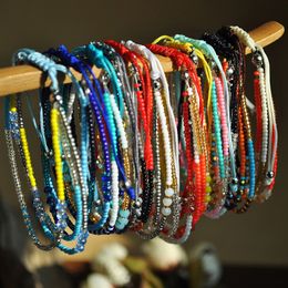 Pulseras trenzadas con cuentas de arroz de colores, pulsera de cuentas Bohemia, pulsera de amistad, accesorios de moda