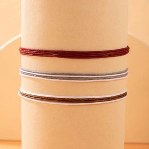 Kleurrijke touw enkelen voor vrouwen Handgemaakte kralen voetketen Verstelbare Boheemse sieraden Accessoires 4pcs/sets