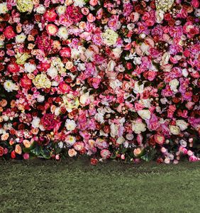 Toile de fond de mur de fleurs de roses imprimées numériques pour la photographie de mariage fleurs de pivoine romantique enfants filles fête florale fond de cabine photo
