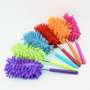 Brosses de nettoyage en microfibre évolutives colorées Dusters télescopiques Chenille Dust Desktop Household Dusting Brush Cars Clean Tool RH1325