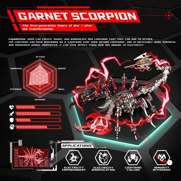 Colorful Scorpion King 3D Metal Puzzle Toys Assembly Decoration Educational Assemble Cadeaux d'anniversaire pour adultes 240509