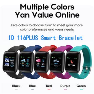 Pantalla colorida 116Plus Pulsera de banda inteligente Rastreador de ejercicios Podómetro Ritmo cardíaco Presión arterial Monitor de salud 116 Plus Pulsera inteligente