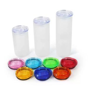 Couvercles d'étanchéité colorés adaptés aux gobelets en verre de 16, 20 et 25oz, avec paille, verres droits d'été, tasse à jus, 915