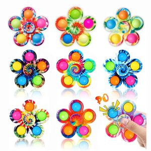 Coloré Sensoriel Fidget Push Bubble Board Jouets Simple Fossette Fidgets Doigt Jouer Jeu Anti Stress Spinner fleurs jouet