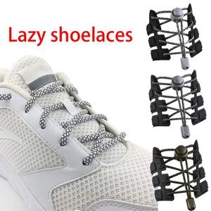 Lacets colorés paresseux personnes boucles à ressort circulaires élastiques chaussures de sport pour enfants adultes sans sangles d'attache 240321