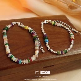 Perle de jade sier colorée avec sens de design de niche frais, bracelet de style chinois personnalisé et polyvalent
