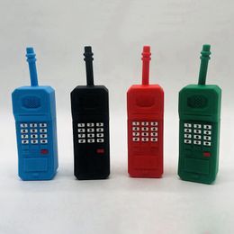 Bunte Silikon-Bong-Pfeifen-Kit, Mobiltelefon-Stil, abnehmbare Wasserpfeife, Glasfiltergriff, Trichterschale, Kräutertabak, Zigarettenspitze, Rauchen, Bubbler, DHL