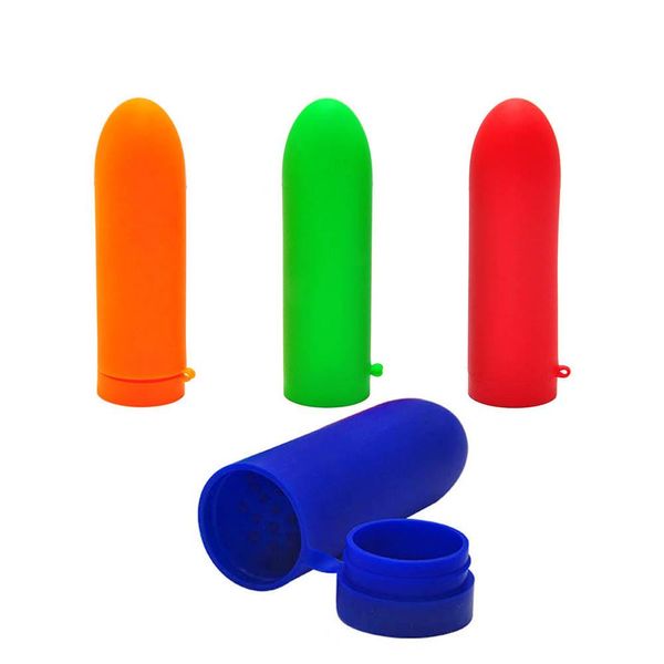 Broyeur d'herbes en forme de missile en silicone coloré, broyeur à épices, magnifique broyeur à fumer unique en silicone pour bang en verre