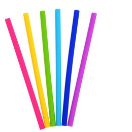Kleurrijke siliconen drinken rietjes voor cups food grade 25cm rechte gebogen stro bar home rh31623