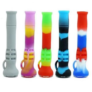 Colorido Linterna de silicona Estilo Tubos Hierba seca Tabaco Filtro de vidrio Tazón Catcher Taster Bat One Hitter Llavero portátil Mano Fumar Cigarrillos Titular Consejos DHL