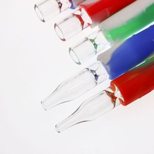 TUYAU en silicone coloré Protéger l'étui pour la peau Fumer Verre épais Convertir Changer le filtre Embouchure Herbe sèche Tabac Huile Rigs Straw Bong One Hitter Holder Tips