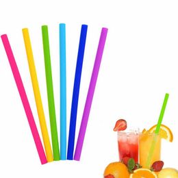 Kleurrijke siliconen rietjes voor cups food grade 25cm siliconen rechte gebogen rietjes voor bar thuis drinken rietjes LX8730