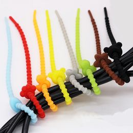 Kleurrijke siliconen stropdassen tas clip herbruikbare rubberen draaiing tas tas afdichtingsclips elektronica draadstrips rubber en tandwiel ritssluitingen riemen