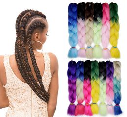 Coloré soyeux brins Ombre Kanekalon Jumbo synthétique tressage cheveux Crochet Extensions de cheveux blonds Jumbo tresses coiffures