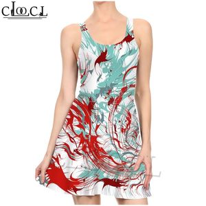 Robe sans manches colorée 3D Print Summer Musthave Comfort Ladies Sexy Onepiece Dress Beach 220617